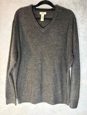 Dockers Men's XL Charcoal Gray V-Neck Long Sleeve Pullover Sweater
